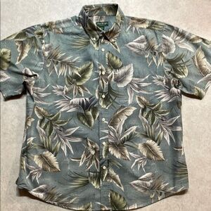 David Taylor Mens Tropical Print Button Down Casual Shirt Size XL